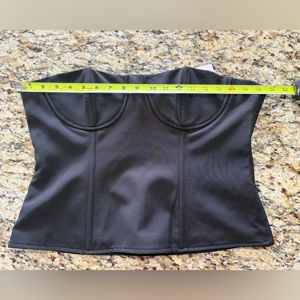 PacSun Black Corset Strapless Top Size L Structured Bustier Chic - Picture 5 of 8